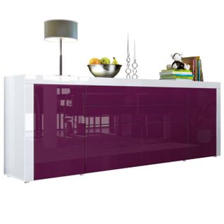 Buffet Mûre Et Blanc Haute Brillance (hxlxp): 72 X 200 X 35