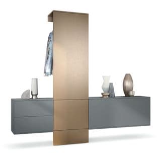 Vestiaire Gris Et Aspect Bronze  (lxhxp) : 209 X 193 X 35