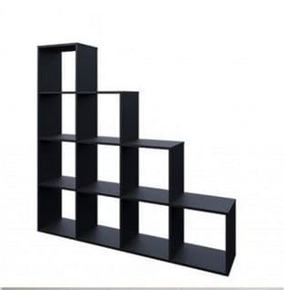 Etagère Escalier 10 Cases En Noir 143 X 138 X 29 Cm (lxhxp)