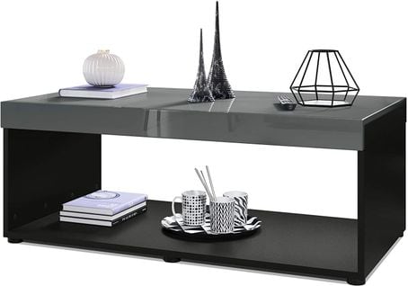 Table Basse Noir /  Gris  (lxhxp): 104 X 40,5 X 58