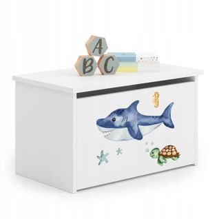 Coffre à Jouets Sticker Requin 42x40x73