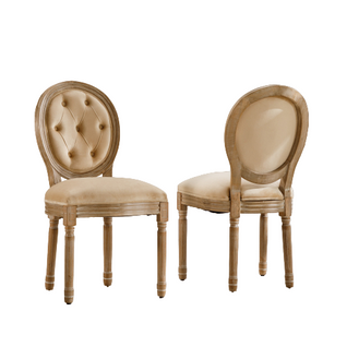 Chaises de salle à manger ensemble de 2 chaises rembourée de salon, Pieds en bois massif, en velours