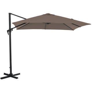 Parasol Déporté Carré En Aluminium 3x3m Roma Taupe