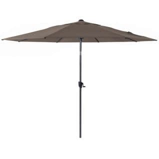 Parasol Rond En Aluminium 3m Castries Gris Et Taupe