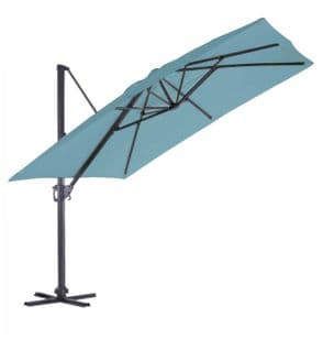 Parasol En Aluminium à Pied Déporté De 3 X 3 M - 3 M - Bleu Pétrole