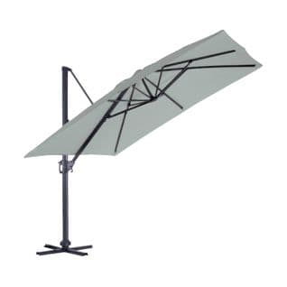 Parasol Déporté Inclinable Carré Almeria - L. 300 X L. 300 Cm - Gris Perle