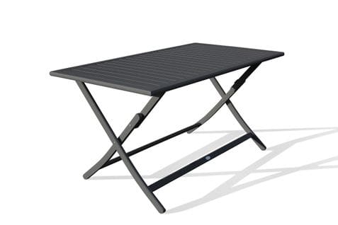 Table De Jardin Pliante En Aluminium Gris Anthracite - Marius