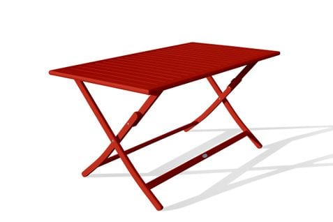 Table De Jardin Pliante En Aluminium Rouge