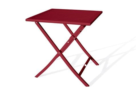 Table De Jardin Pliante En Aluminium Rouge Carmin - Marius