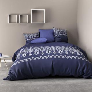 Housse De Couette Norda, Style Ethnique, Bleu/blanc, 220x240cm,   100% Coton