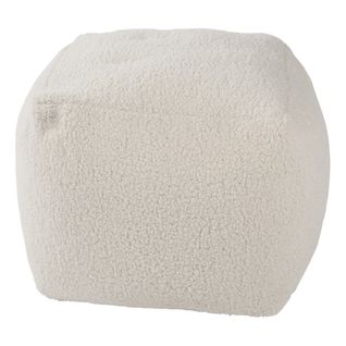 Pouf H. 40 cm BOUCLETTE Blanc