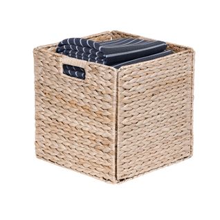 Panier De Rangement Pliable En Jonc De Mer 31x31x31cm