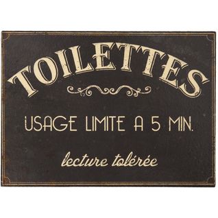 Plaque En Métal Humour 21 X 15 Cm Toilettes Usage Limité...