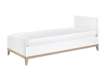 Lit Enfant 90x200 Volt Blanc et Hêtre