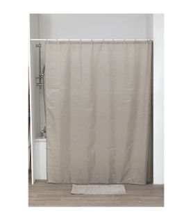 Rideau De Douche Taupe Avec Anneaux Inclus 180 X 200 Cm