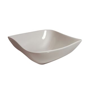 Saladier Carré Vague - Porcelaine - Blanc