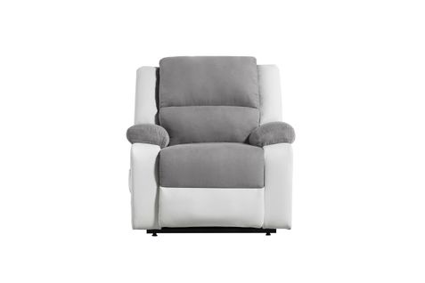 Relaxxo - Fauteuil De Relaxation Electrique Releveur Et Massant - Microfibre / Simili - Blanc / Gris