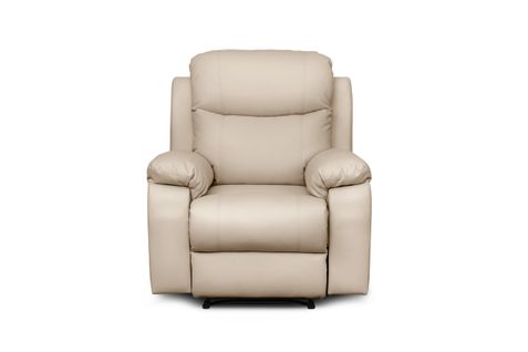 Fauteuil De Relaxation Manuel Bona En Tissu Imitation Cuir - Beige