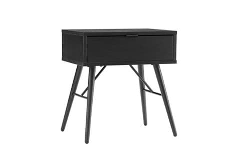 Table De Chevet Payton Avec Pieds Métal - 45x35 Cm - Noir