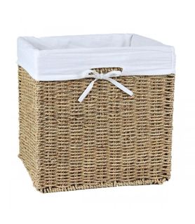 Cube De Rangement Pliable En Jonc De Mer 32 X 32 X 32 Cm