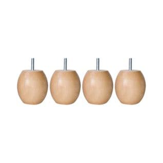 Pied Boule Bois (lot De 4)