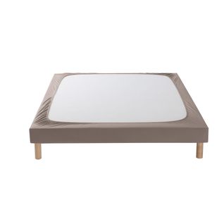 Cache Sommier Coton Jersey Taupe 120x190