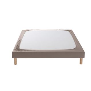 Cache Sommier Coton Jersey Taupe 140x190
