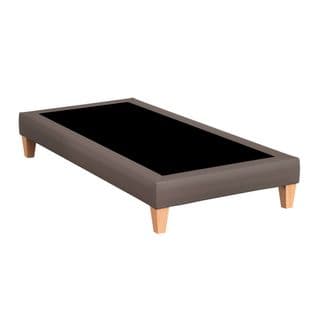 Sommier Déco Simili Cuir Cacao 100x200