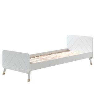 Lit Avec Sommier, Pieds Arrondies Blanc 90x200