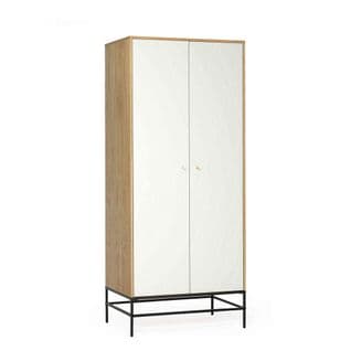 Armoire 2 Portes Blanc Motif Losange