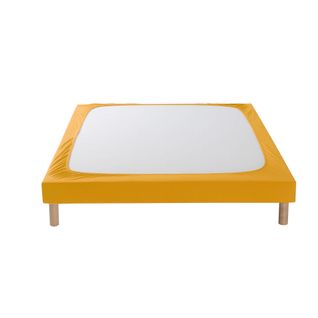 Cache Sommier Coton Jersey Jaune 70x190