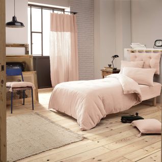 Housse De Couette Double Gaze De Coton Rose 140x200 Cm