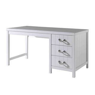 Bureau 3 Tiroirs En Bois Blanc