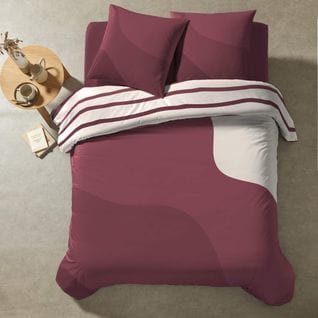 Parure De Lit Wave Bordeaux 240x220