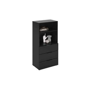 Commode 2 Niches 3 Tiroirs Noir