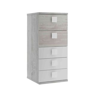 Chiffonnier 5 Tiroirs En Bois Blanc