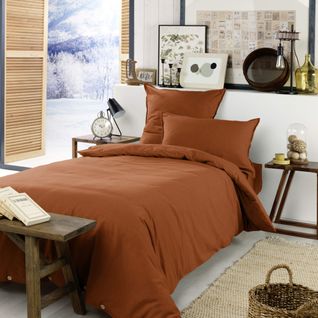 Housse De Couette Flanelle Orange 140x200