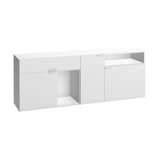 Commode 3 Portes 1 Tiroir Avec Niches Blanc