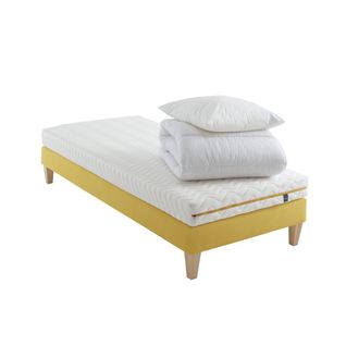 Ensemble Matelas Mousse, Sommier, Pieds, Couette Et Oreiller Aurore 200 Soutien Ferme 90 X 190