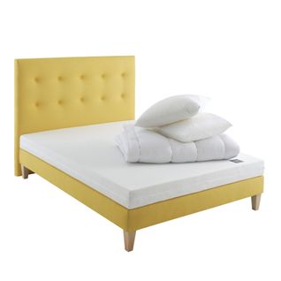 Ensemble Matelas Mousse, Sommier, Pieds, Couette Et Oreiller Aurore 100 Soutien Ferme 140 X 190