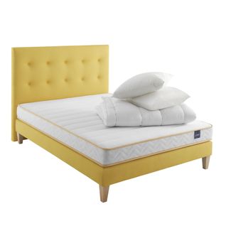 Ensemble Matelas Mousse, Sommier, Pieds, Couette Et Oreiller Aurore 300 Soutien Ferme 160 X 200