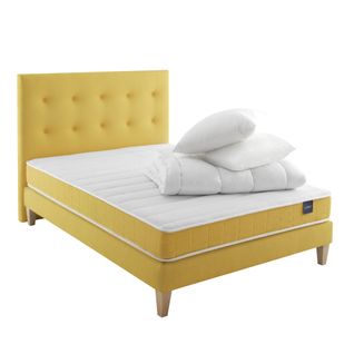 Ensemble Matelas Mousse, Sommier, Pieds, Couette Et Oreiller Aurore 400 Soutien Ferme 140 X 200