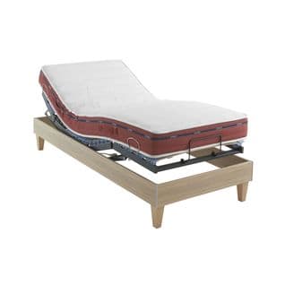 Ensemble Matelas Relaxation 100% Latex, Sommier Et Pieds Crépuscule 500  Soutien Ferme 90 X 200