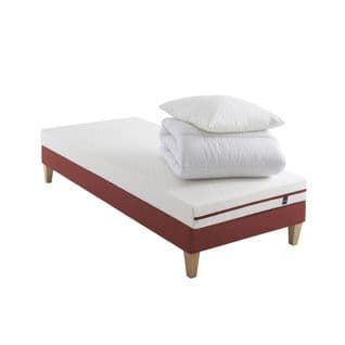 Ensemble Matelas Latex, Sommier, Pieds, Couette Et Oreiller Crépuscule 200 Soutien Ferme 100 X 190