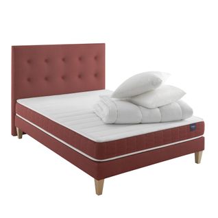 Ensemble Matelas Mousse Accueil Latex, Sommier, Pieds, Couette, Oreiller Crépuscule 400 160 X 200