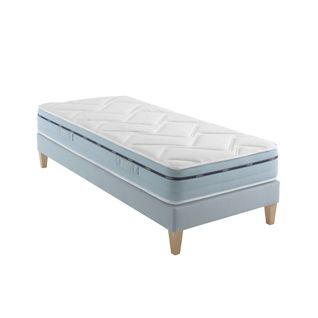 Ensemble Matelas Mousse Accueil Mémoire De Forme, Sommier Et Pieds Songe 500 Soutien Ferme 80 X 200