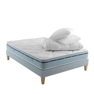 Ensemble Matelas Mousse Accueil Mémoire De Forme, Sommier, Couette, Oreiller Songe 500 160x190