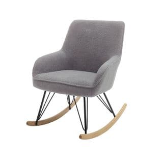 Fauteuil Rocking Chair Bouclette Gris