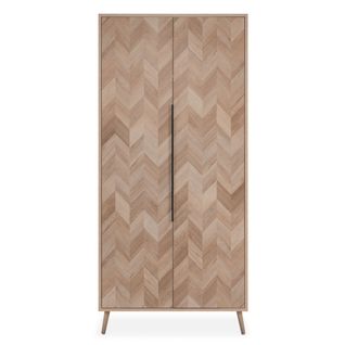 Armoire 2 Portes Naturel Impression Chevron