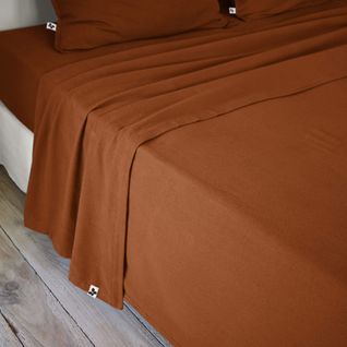 Drap Plat Flanelle Unie 240x300 Cm Orange